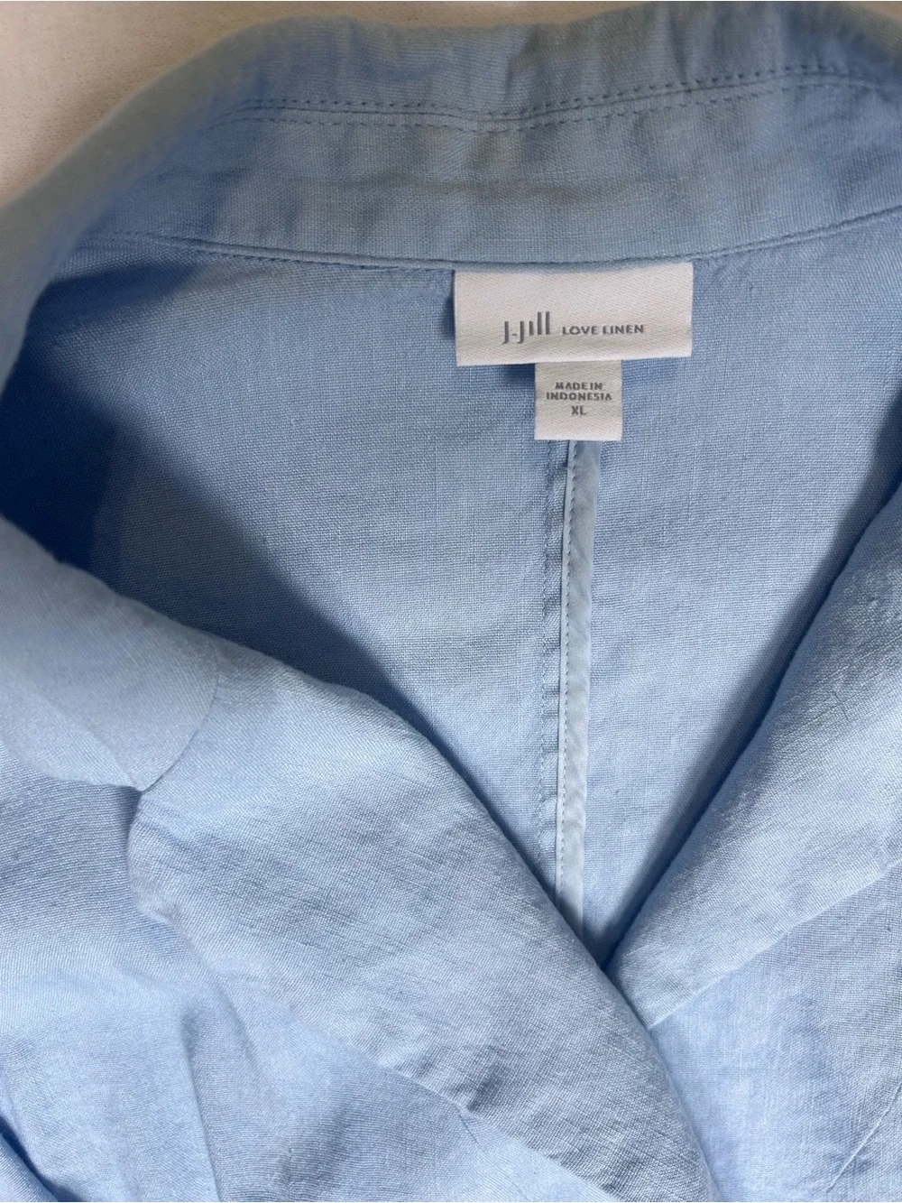 J.Jill Linen Blend 2 Piece Set Blazer 1X Jacket Ankle Pants 2X Blue Plus Size